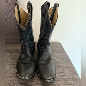 Kids Black Western Boots